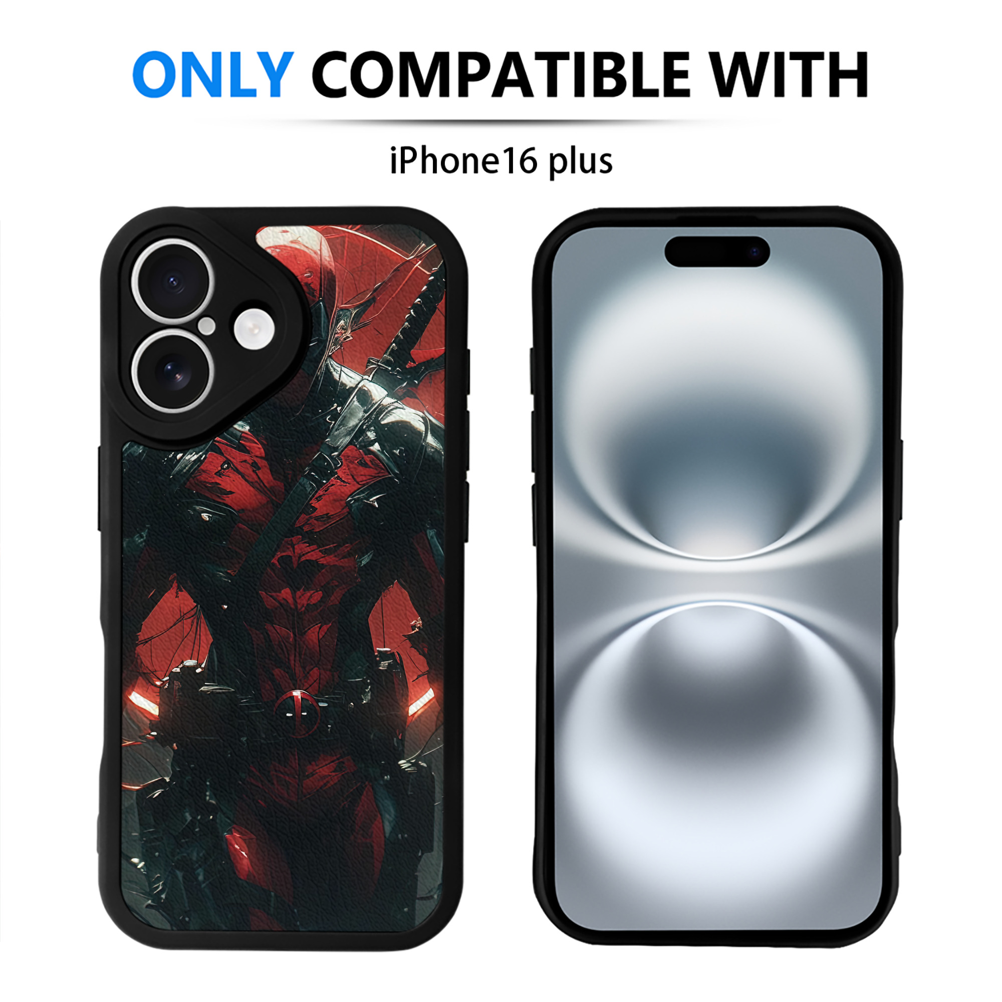 （画像用） Deadpool デッドプール 【iPhone 16シリーズ対応】シリコンスマホケース（レザー調） 材質：シリコン